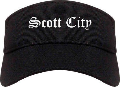 Scott City Missouri MO Old English Mens Visor Cap Hat Black