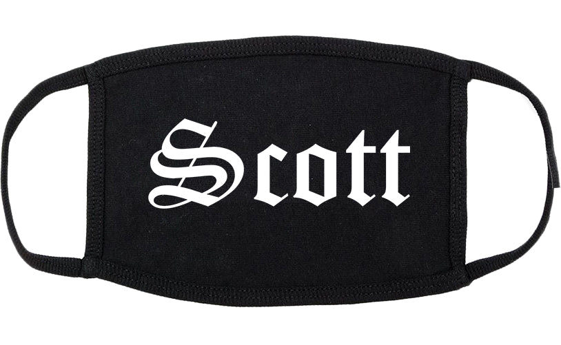 Scott Louisiana LA Old English Cotton Face Mask Black