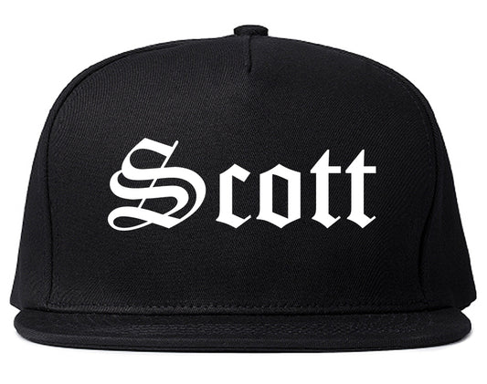 Scott Louisiana LA Old English Mens Snapback Hat Black