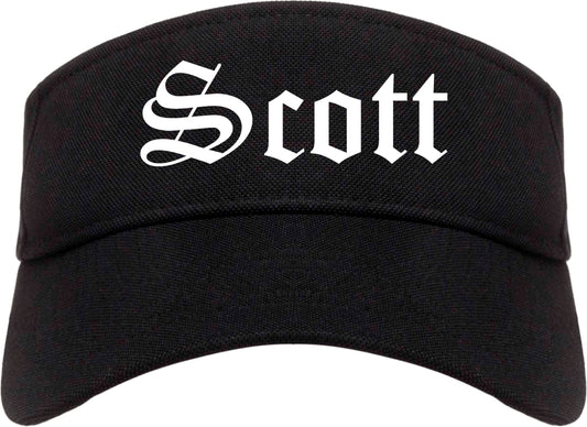 Scott Louisiana LA Old English Mens Visor Cap Hat Black