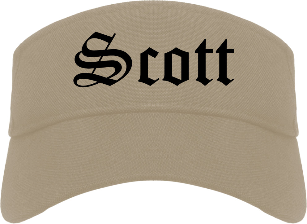 Scott Louisiana LA Old English Mens Visor Cap Hat Khaki