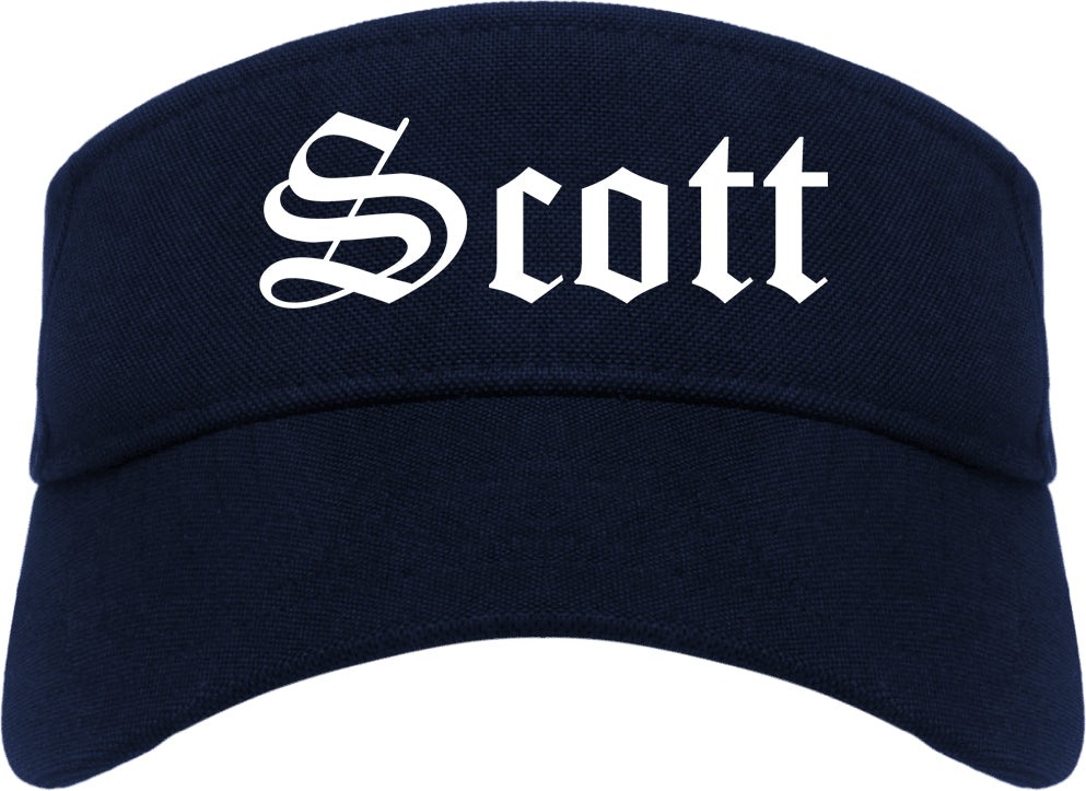Scott Louisiana LA Old English Mens Visor Cap Hat Navy Blue