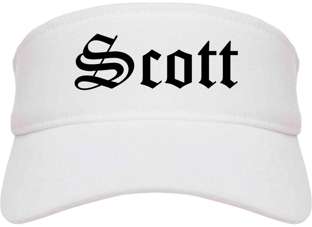 Scott Louisiana LA Old English Mens Visor Cap Hat White