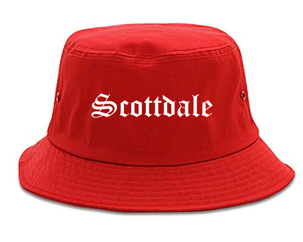 Scottdale Pennsylvania PA Old English Mens Bucket Hat Red
