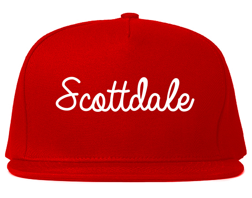 Scottdale Pennsylvania PA Script Mens Snapback Hat Red