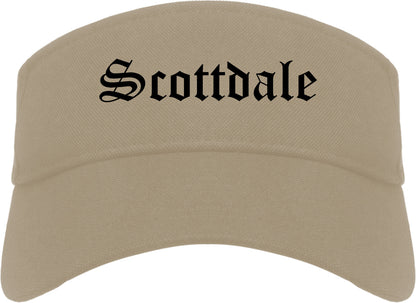 Scottdale Pennsylvania PA Old English Mens Visor Cap Hat Khaki