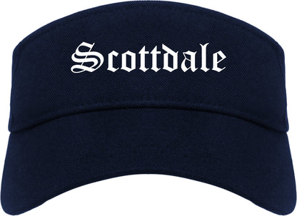 Scottdale Pennsylvania PA Old English Mens Visor Cap Hat Navy Blue