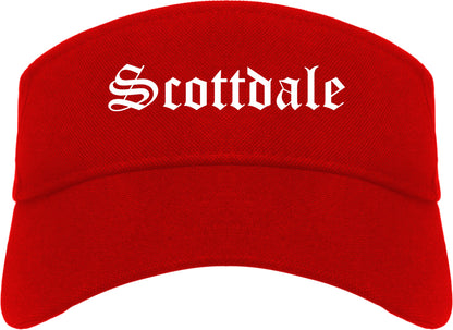 Scottdale Pennsylvania PA Old English Mens Visor Cap Hat Red