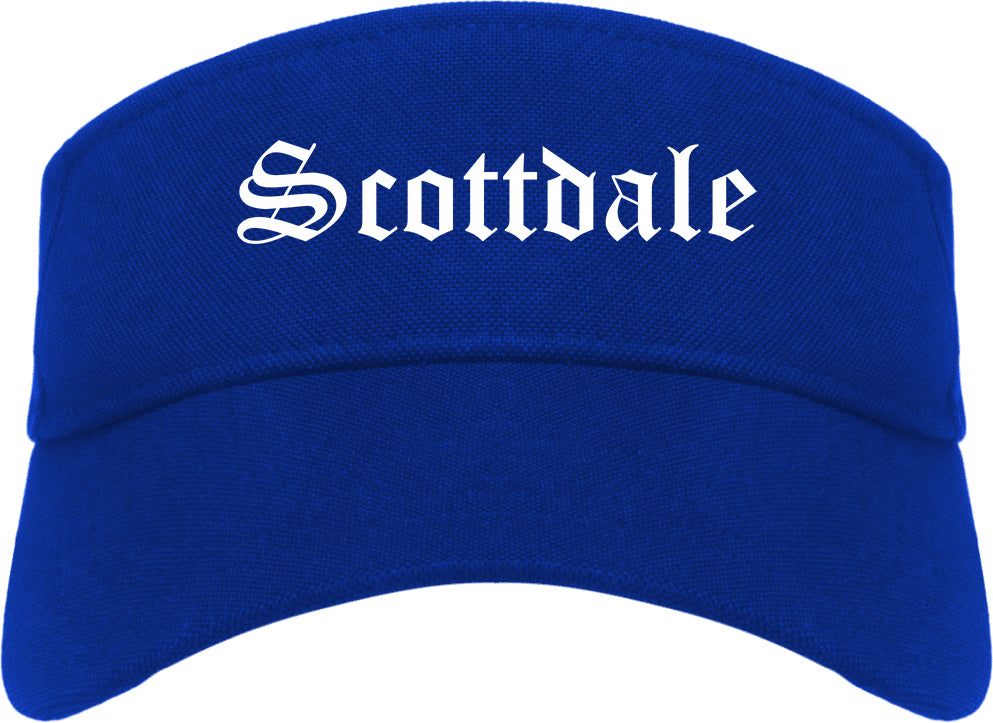 Scottdale Pennsylvania PA Old English Mens Visor Cap Hat Royal Blue