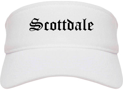 Scottdale Pennsylvania PA Old English Mens Visor Cap Hat White