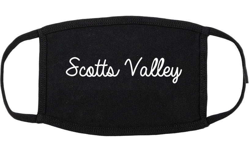 Scotts Valley California CA Script Cotton Face Mask Black