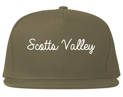 Scotts Valley California CA Script Mens Snapback Hat Grey