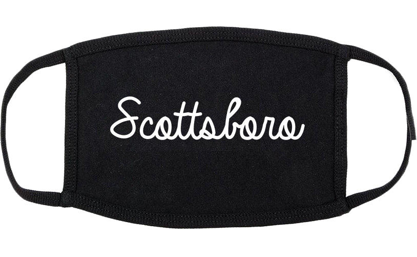 Scottsboro Alabama AL Script Cotton Face Mask Black
