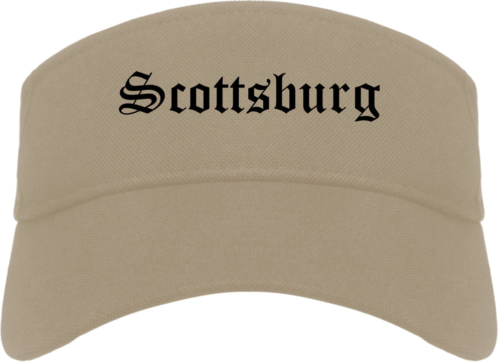 Scottsburg Indiana IN Old English Mens Visor Cap Hat Khaki