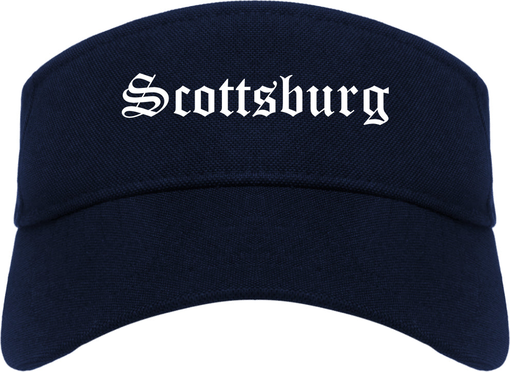Scottsburg Indiana IN Old English Mens Visor Cap Hat Navy Blue