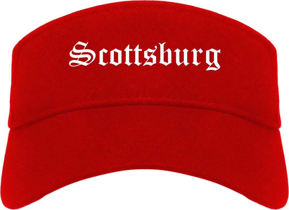 Scottsburg Indiana IN Old English Mens Visor Cap Hat Red