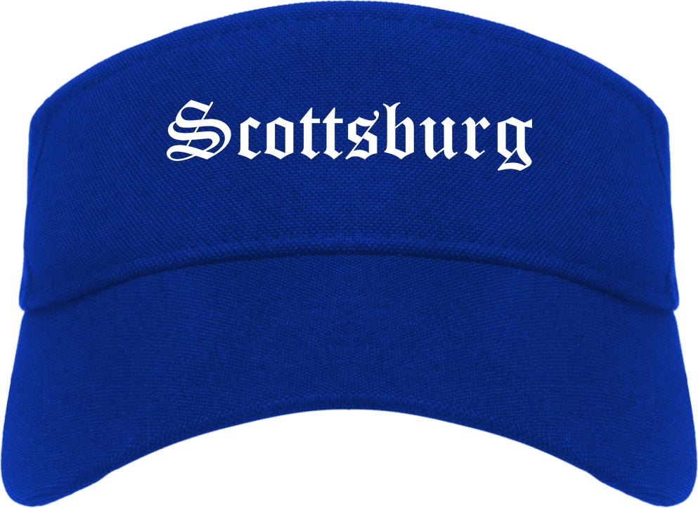 Scottsburg Indiana IN Old English Mens Visor Cap Hat Royal Blue