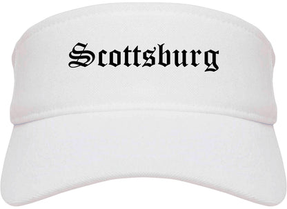 Scottsburg Indiana IN Old English Mens Visor Cap Hat White