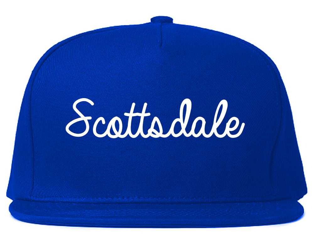 Scottsdale Arizona AZ Script Mens Snapback Hat Royal Blue