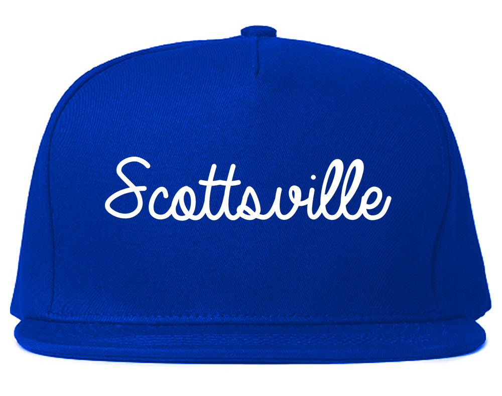 Scottsville Kentucky KY Script Mens Snapback Hat Royal Blue