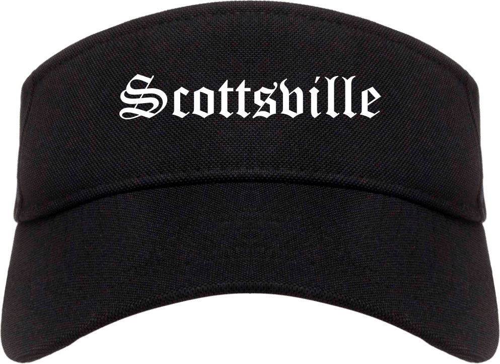Scottsville Kentucky KY Old English Mens Visor Cap Hat Black