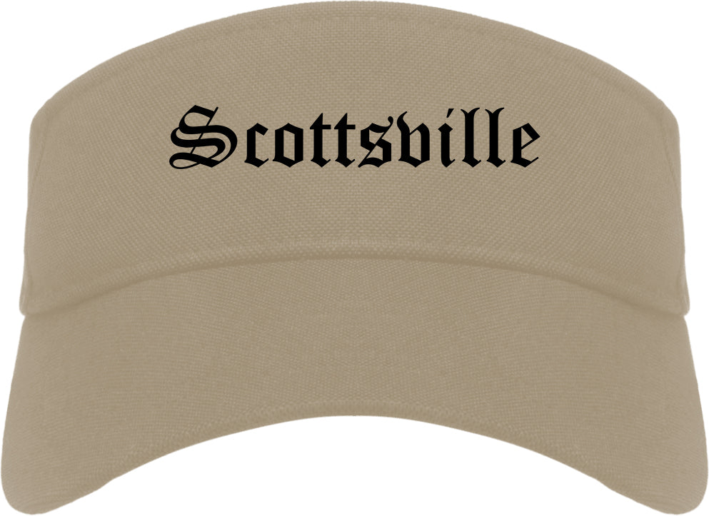Scottsville Kentucky KY Old English Mens Visor Cap Hat Khaki