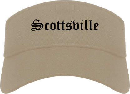 Scottsville Kentucky KY Old English Mens Visor Cap Hat Khaki