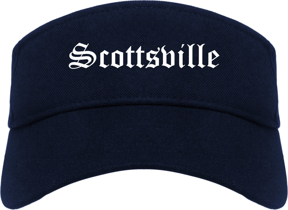 Scottsville Kentucky KY Old English Mens Visor Cap Hat Navy Blue