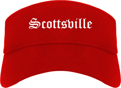 Scottsville Kentucky KY Old English Mens Visor Cap Hat Red
