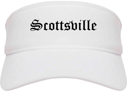 Scottsville Kentucky KY Old English Mens Visor Cap Hat White