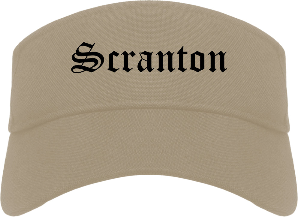 Scranton Pennsylvania PA Old English Mens Visor Cap Hat Khaki