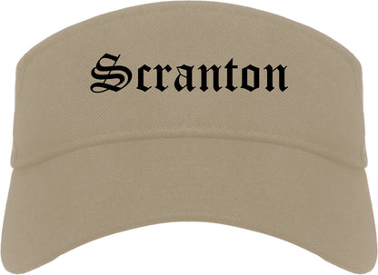 Scranton Pennsylvania PA Old English Mens Visor Cap Hat Khaki