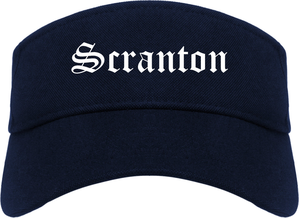 Scranton Pennsylvania PA Old English Mens Visor Cap Hat Navy Blue