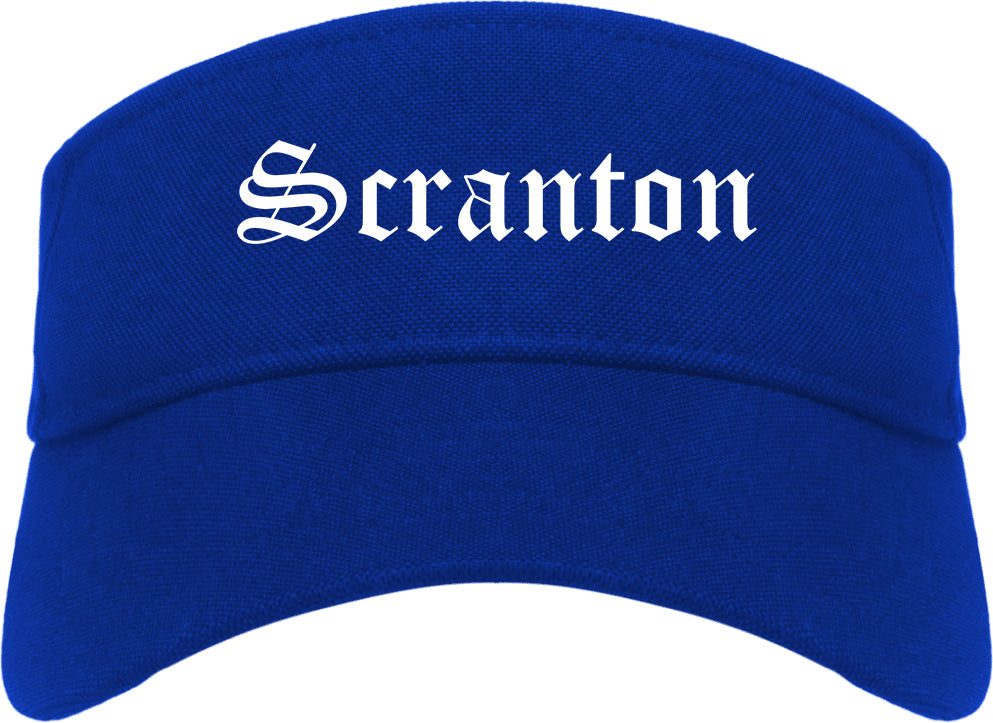 Scranton Pennsylvania PA Old English Mens Visor Cap Hat Royal Blue