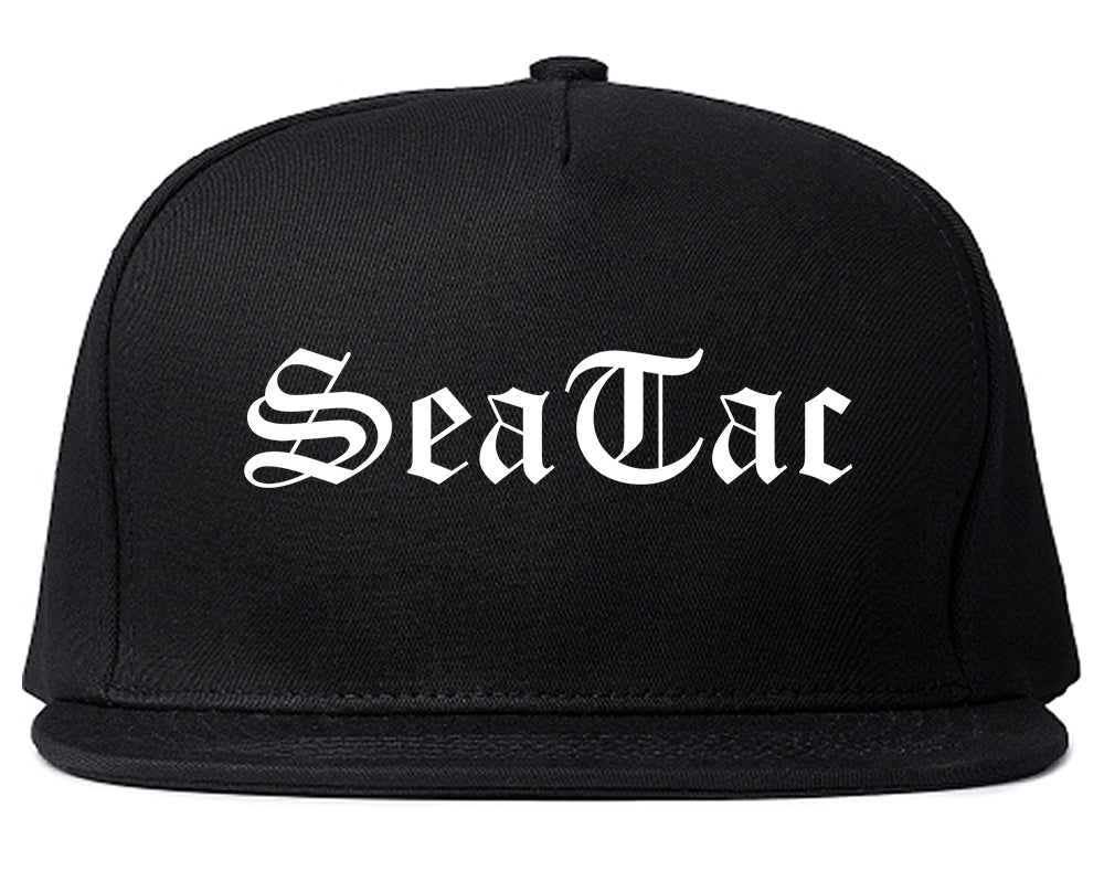 SeaTac Washington WA Old English Mens Snapback Hat Black