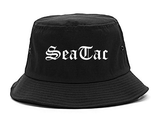 SeaTac Washington WA Old English Mens Bucket Hat Black