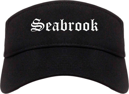 Seabrook Texas TX Old English Mens Visor Cap Hat Black