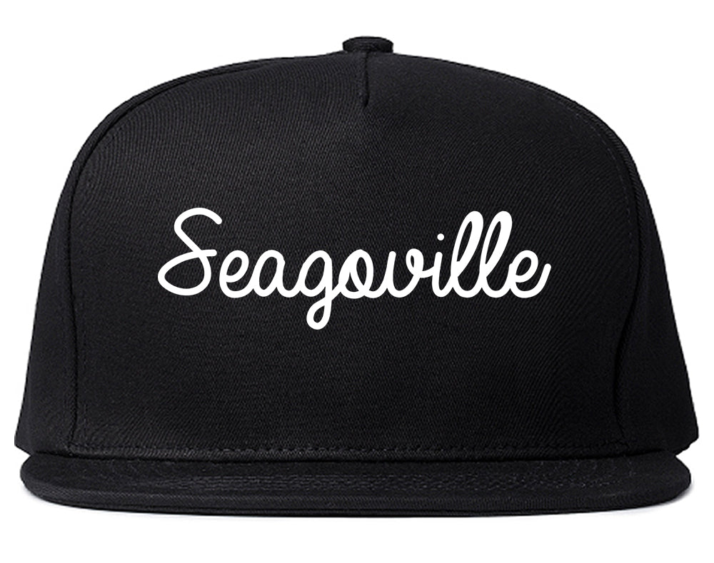 Seagoville Texas TX Script Mens Snapback Hat Black