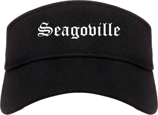 Seagoville Texas TX Old English Mens Visor Cap Hat Black
