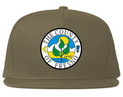 Seal Of Fresno California County Mens Snapback Hat Grey