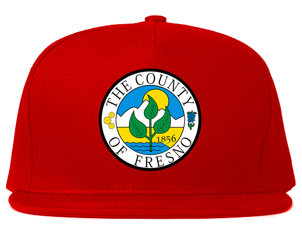 Seal Of Fresno California County Mens Snapback Hat Red