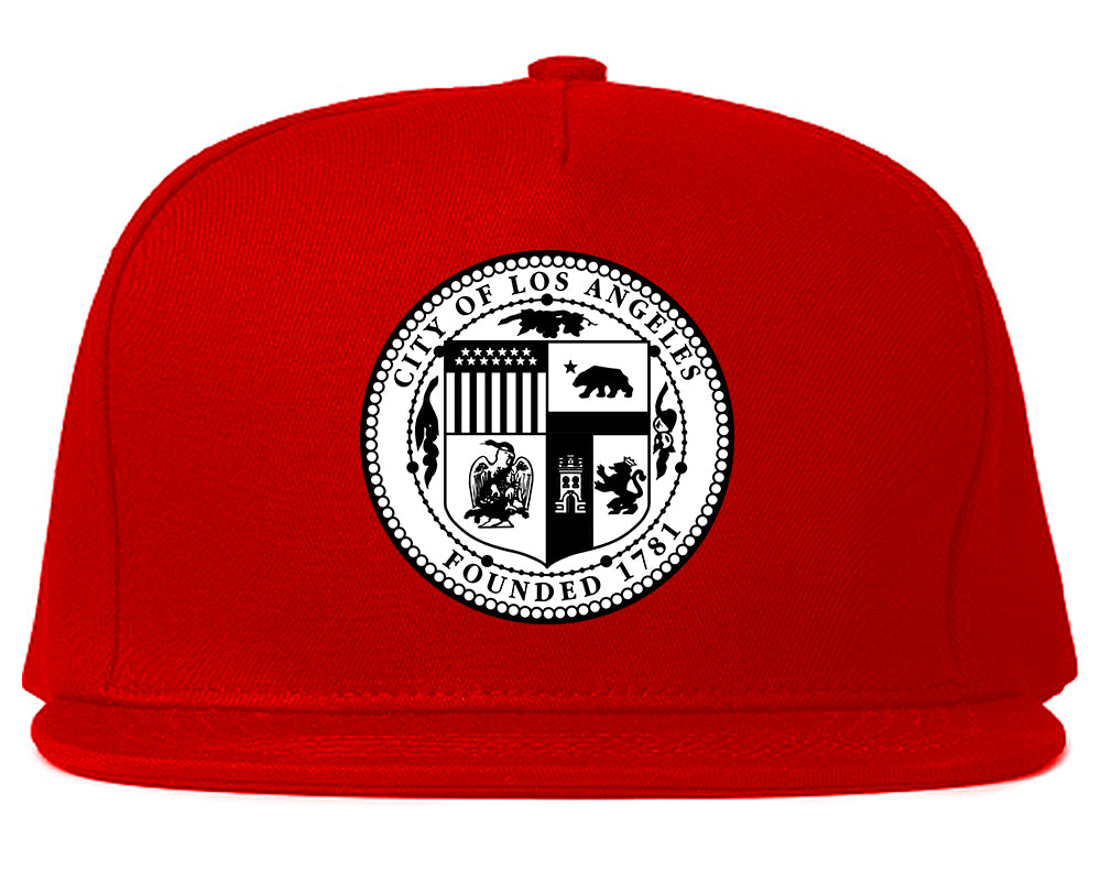 Seal Of Los Angeles California 1781 Mens Snapback Hat Red