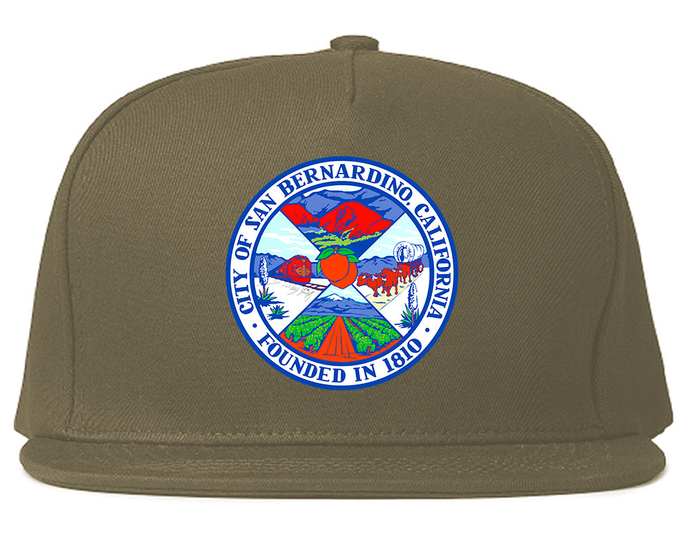 Seal Of San Bernardino California FLAG Mens Snapback Hat Grey