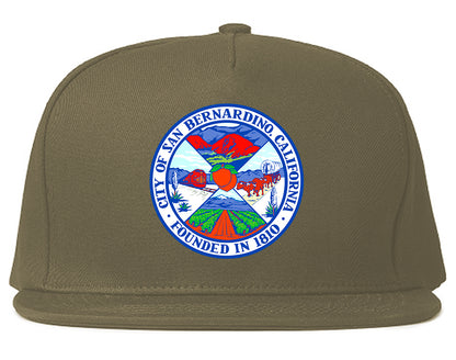 Seal Of San Bernardino California FLAG Mens Snapback Hat Grey