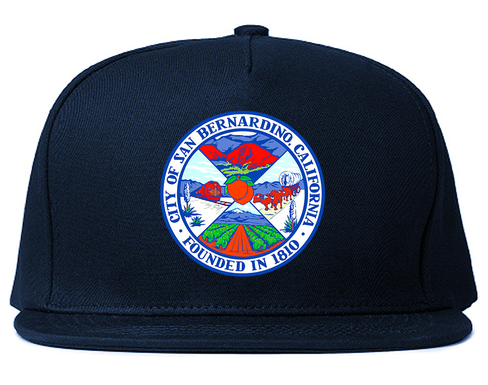 Seal Of San Bernardino California FLAG Mens Snapback Hat Navy Blue