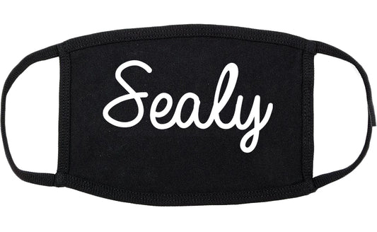 Sealy Texas TX Script Cotton Face Mask Black
