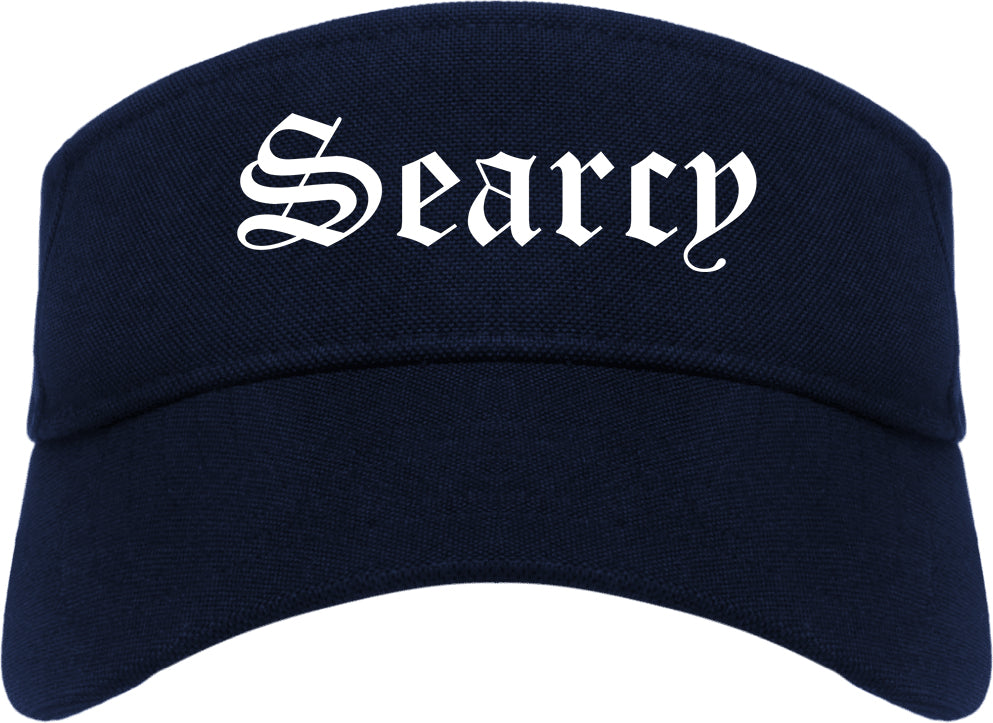 Searcy Arkansas AR Old English Mens Visor Cap Hat Navy Blue