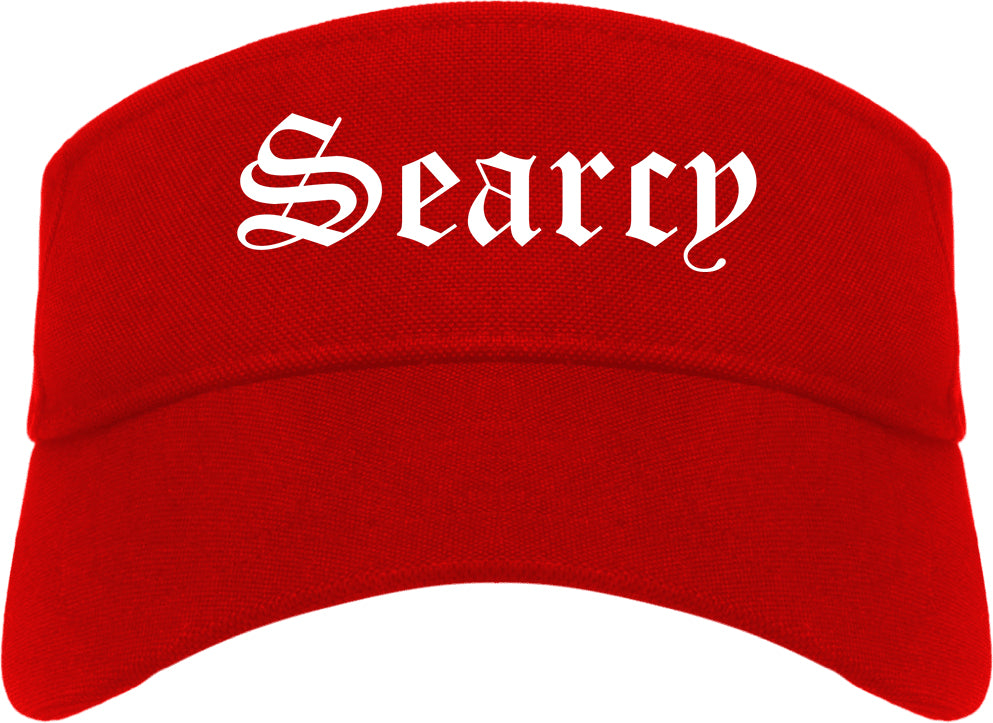 Searcy Arkansas AR Old English Mens Visor Cap Hat Red
