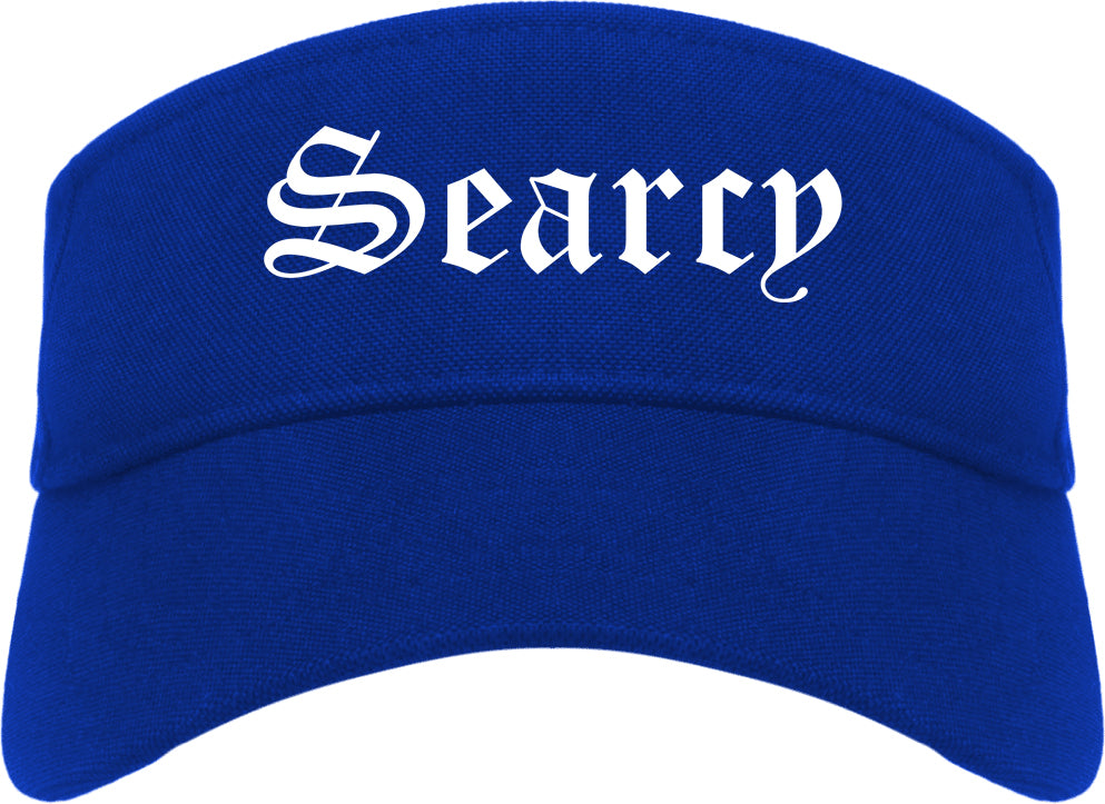 Searcy Arkansas AR Old English Mens Visor Cap Hat Royal Blue