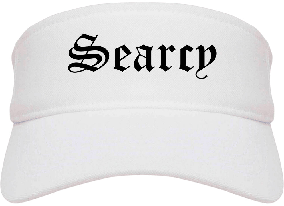 Searcy Arkansas AR Old English Mens Visor Cap Hat White